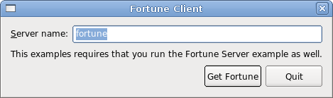 Screenshot of the Local Fortune Client